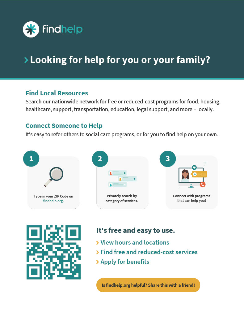 Find Help flyer